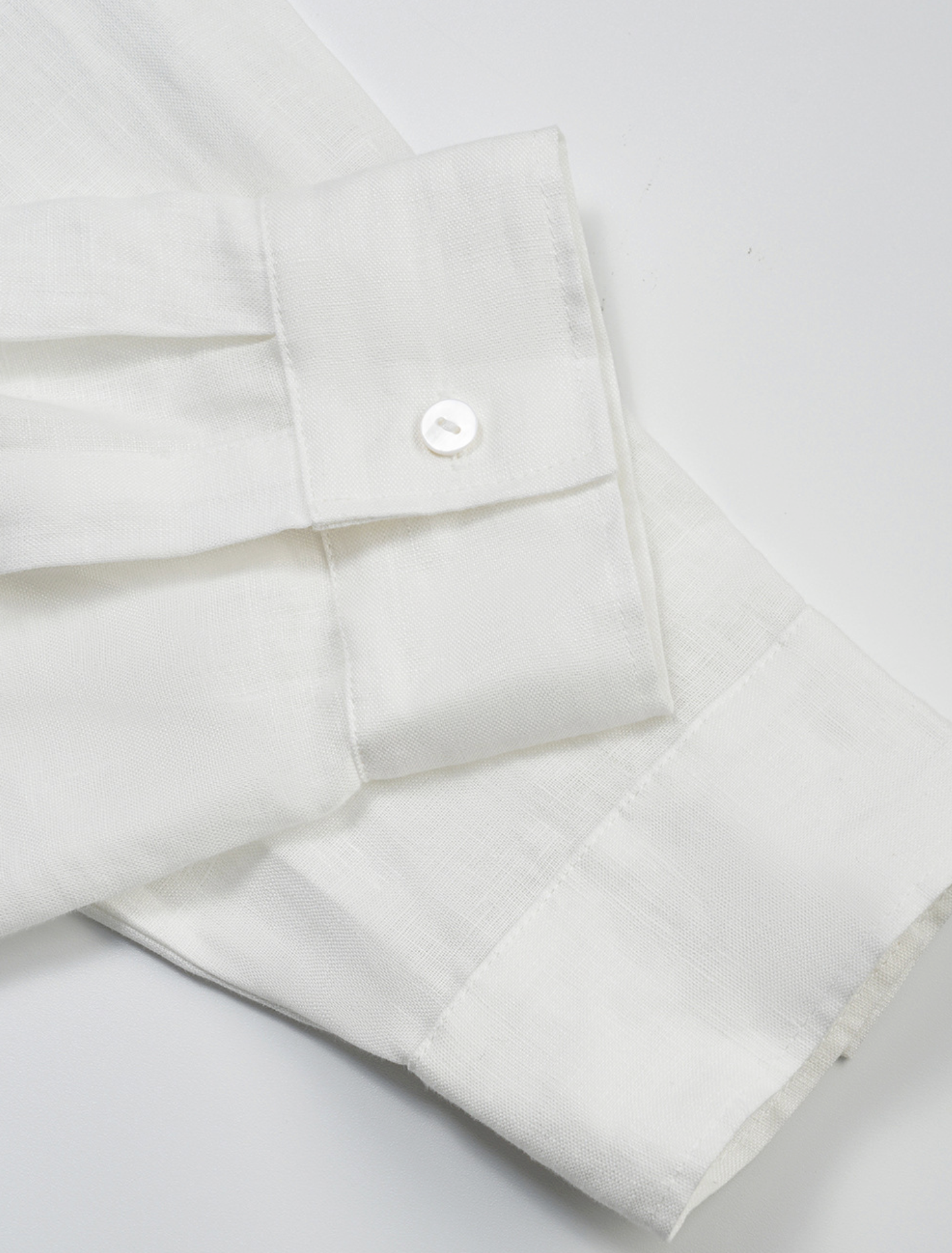 Embroidered Linen Shirt in Soft White - WHITE