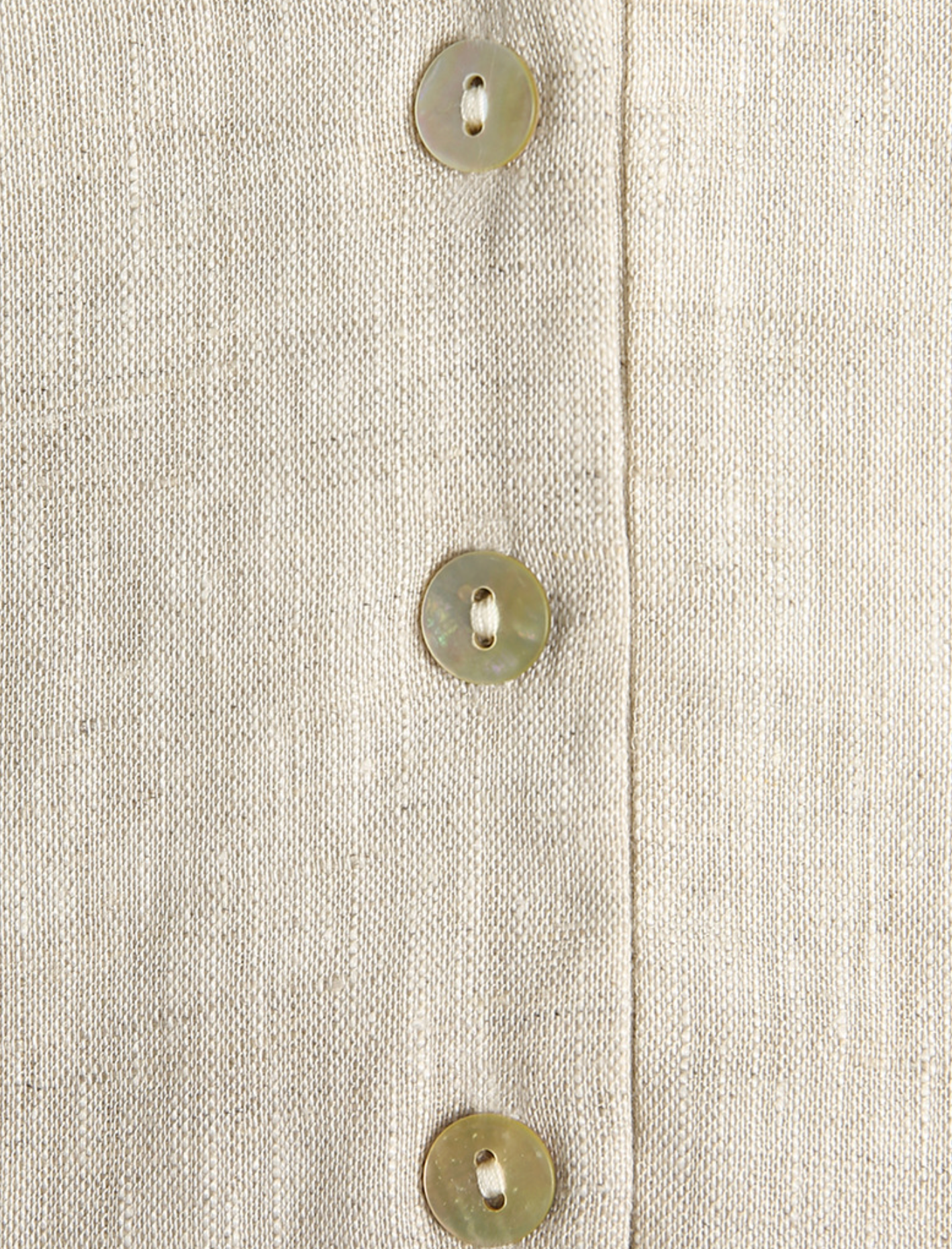 V-Neck Linen Top in Dune Beige