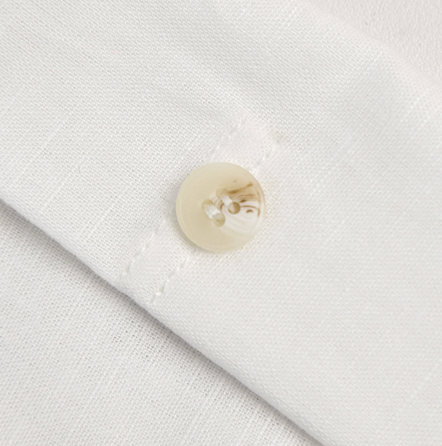 V-Neck Linen Top in Sheer White