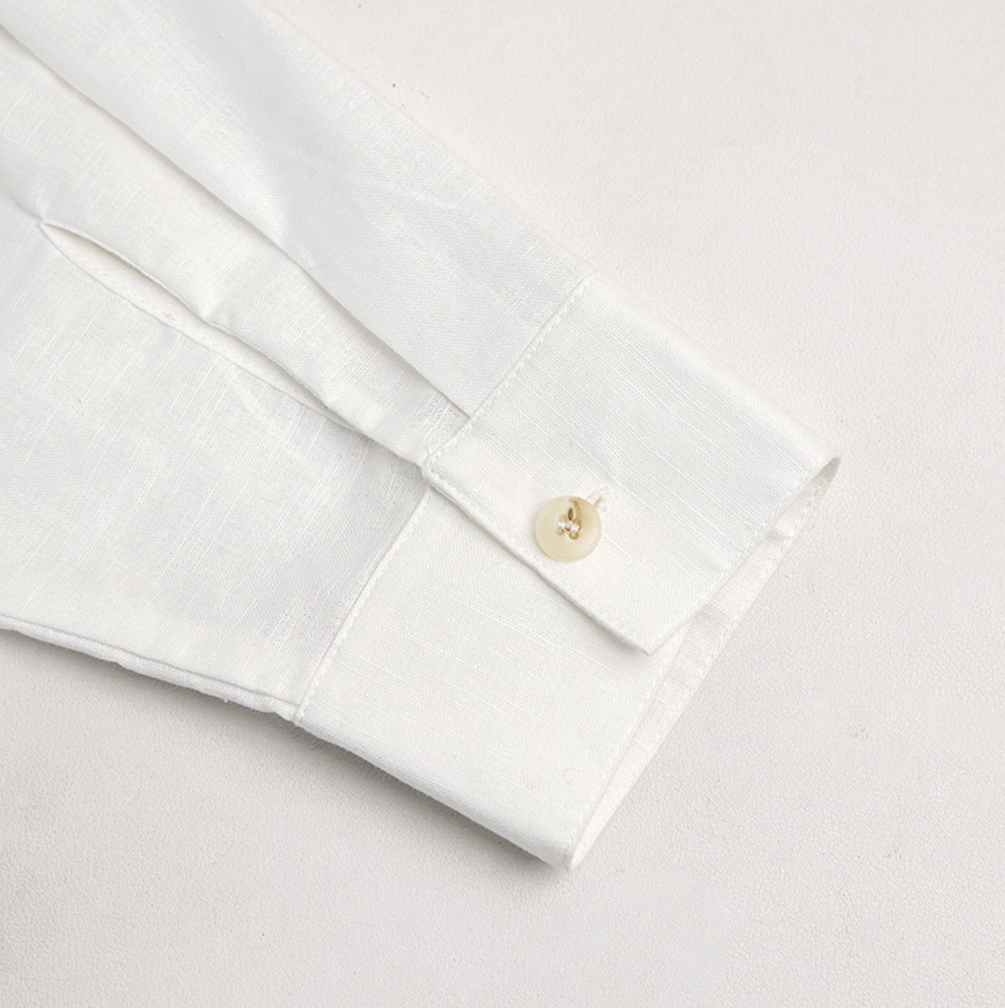 V-Neck Linen Top in Sheer White