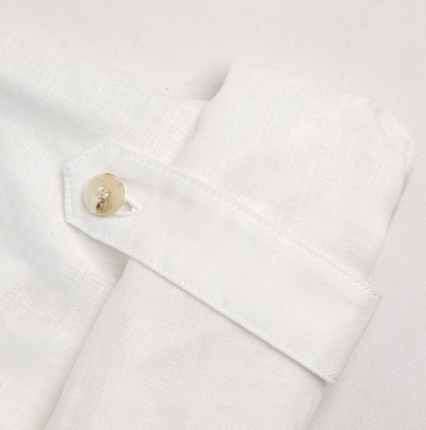 V-Neck Linen Top in Sheer White