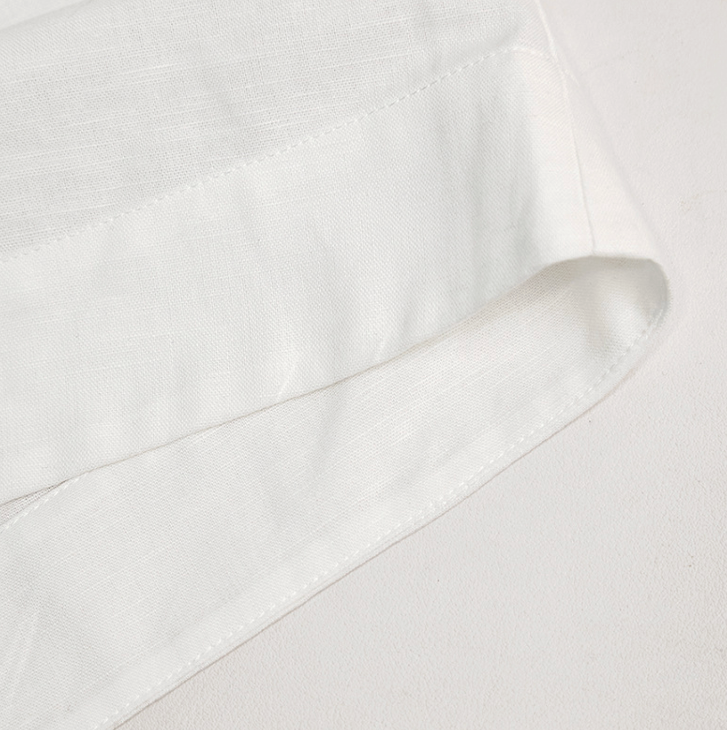 V-Neck Linen Top in Sheer White