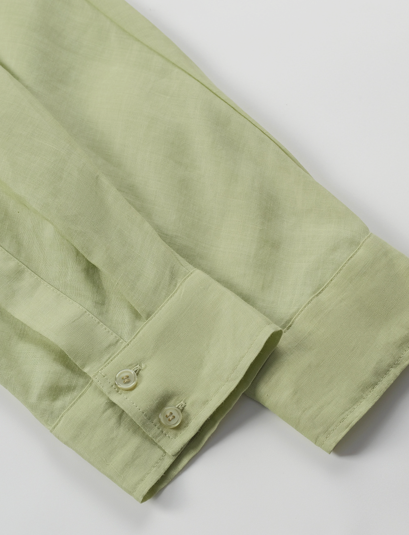 Ramie V-Neck Shirt in Soft Olive