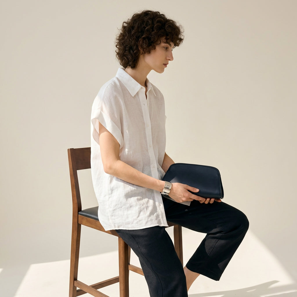 Linen Ease Shirt in Soft Ivory
