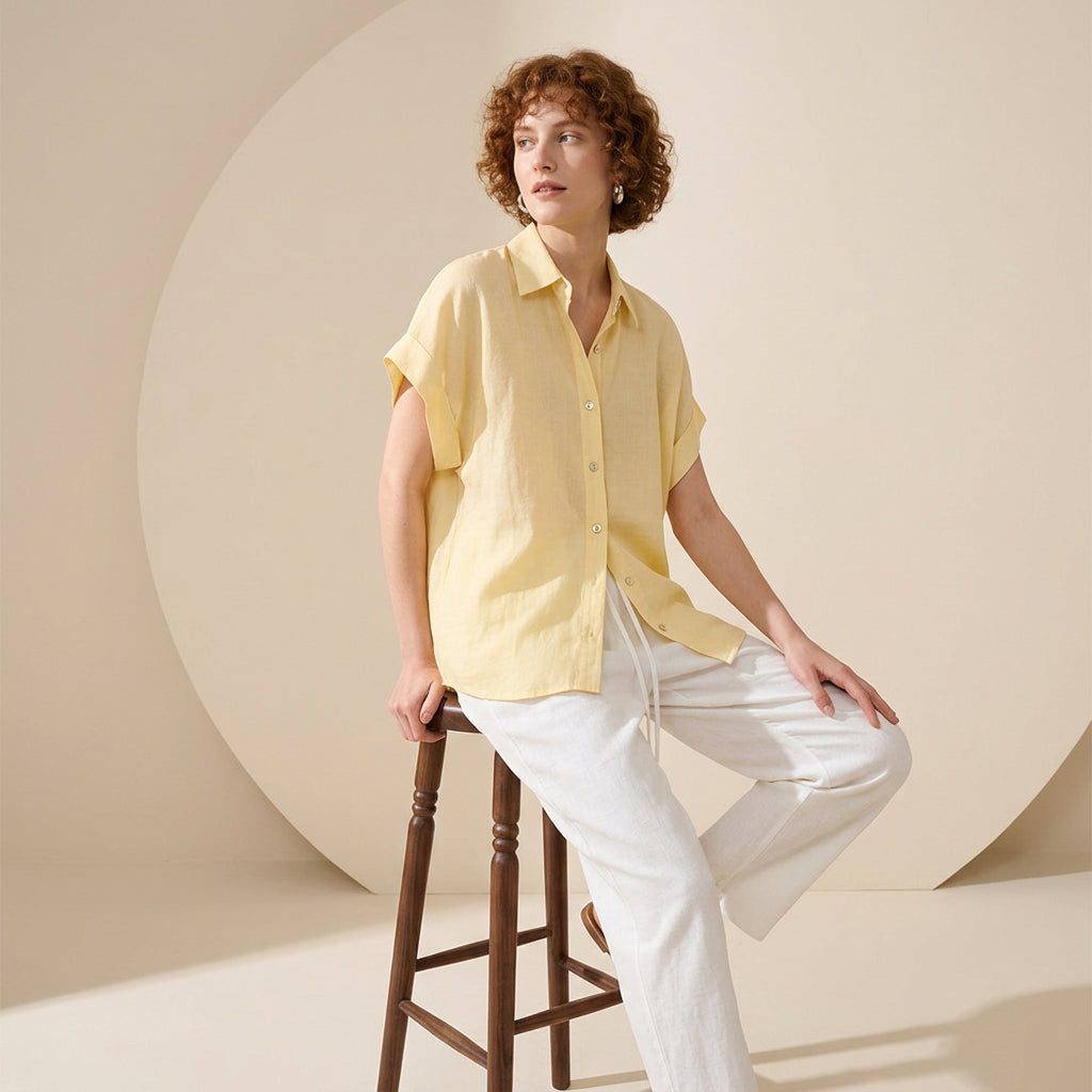 Linen Ease Shirt in Sun-wash Yellow
