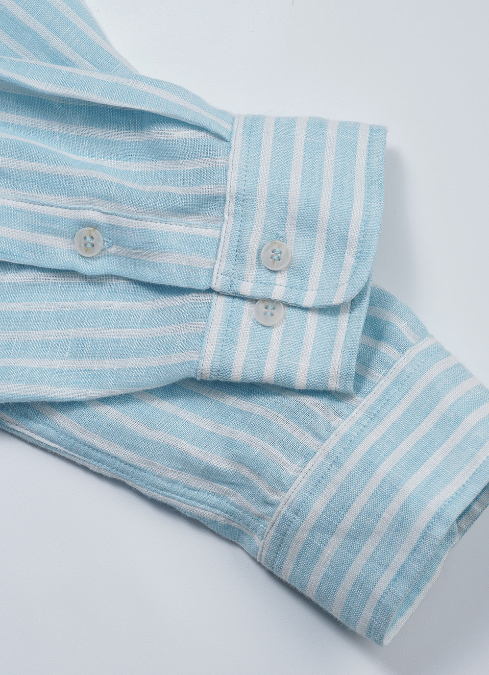 Striped Linen Shirt in Sky Blue