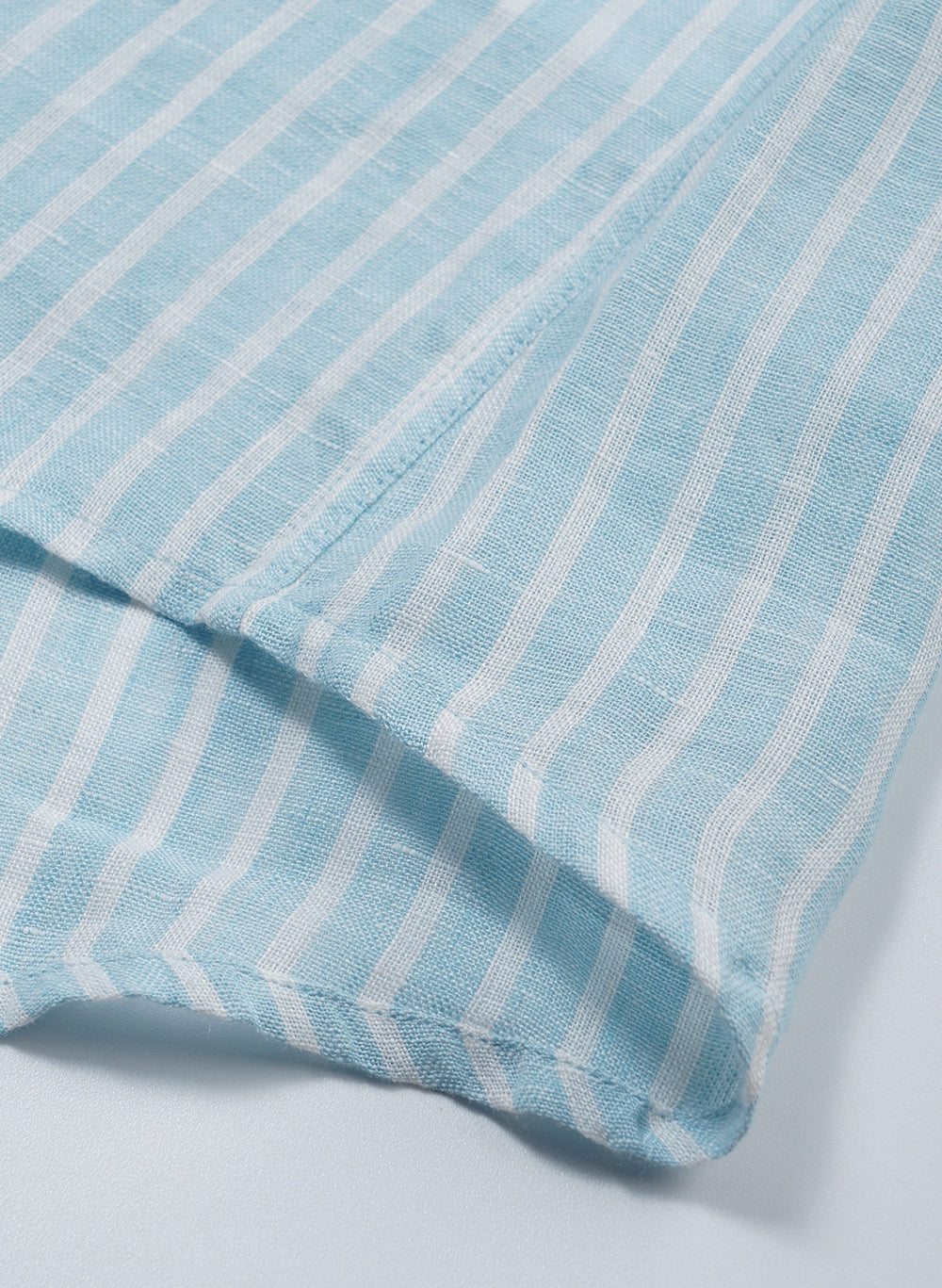 Striped Linen Shirt in Sky Blue