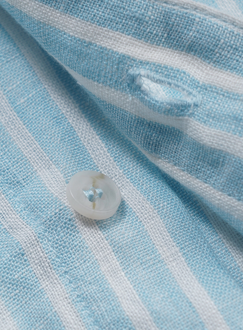 Striped Linen Shirt in Sky Blue