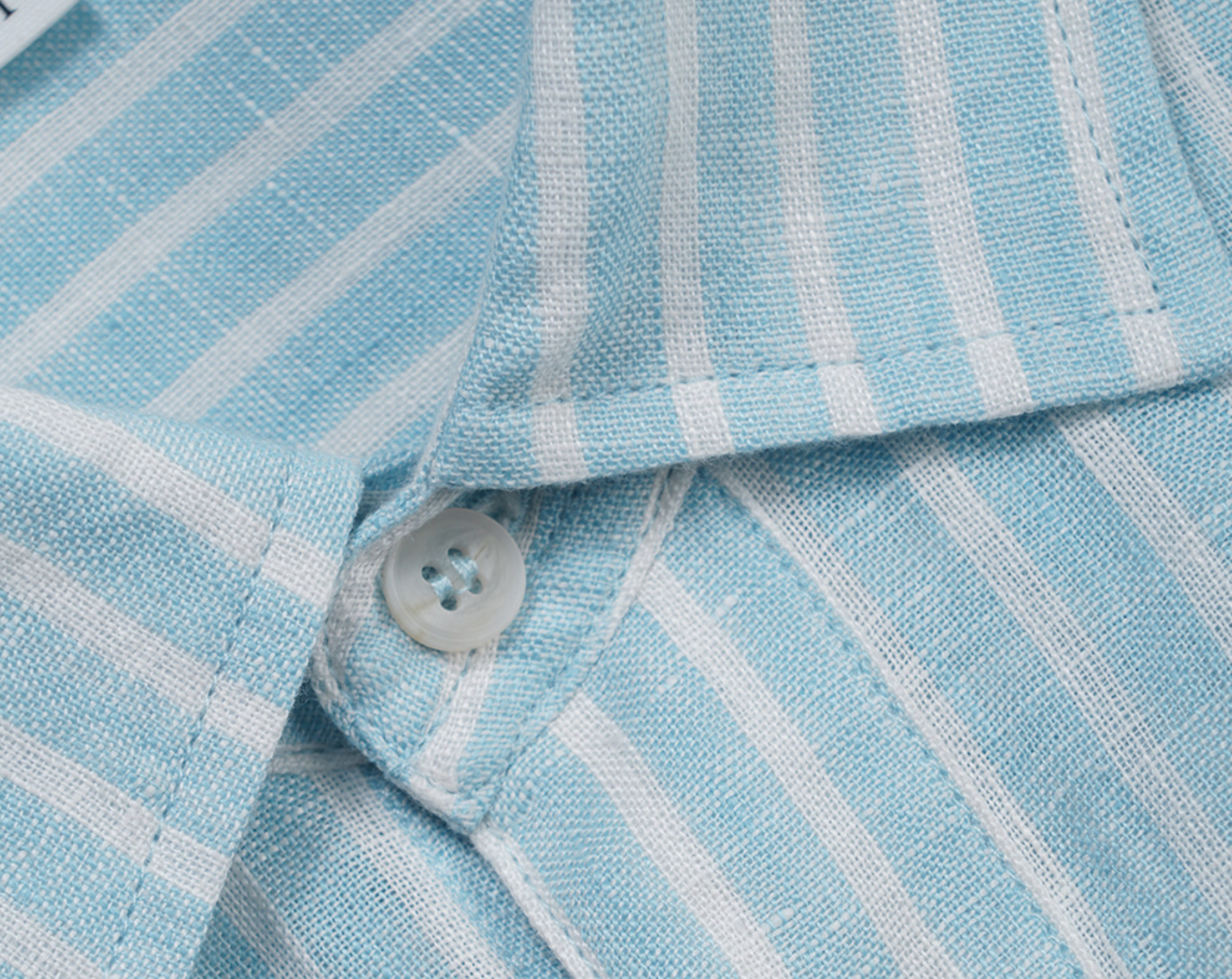 Striped Linen Shirt in Sky Blue