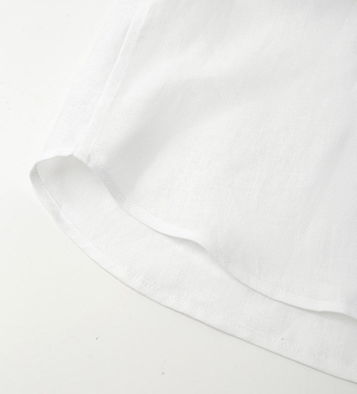 100 % Flax Linen Shirt For Men in White