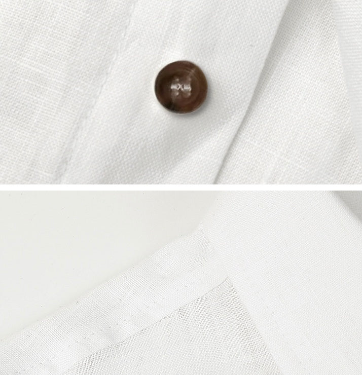 100 % Flax Linen Shirt For Men in White