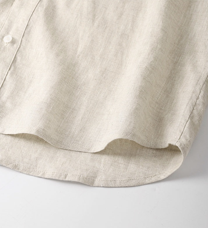 100 % Flax Linen Shirt for Men in Oatmeal Beige