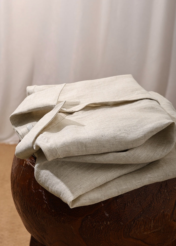 100 % Flax Linen Shirt for Men in Oatmeal Beige