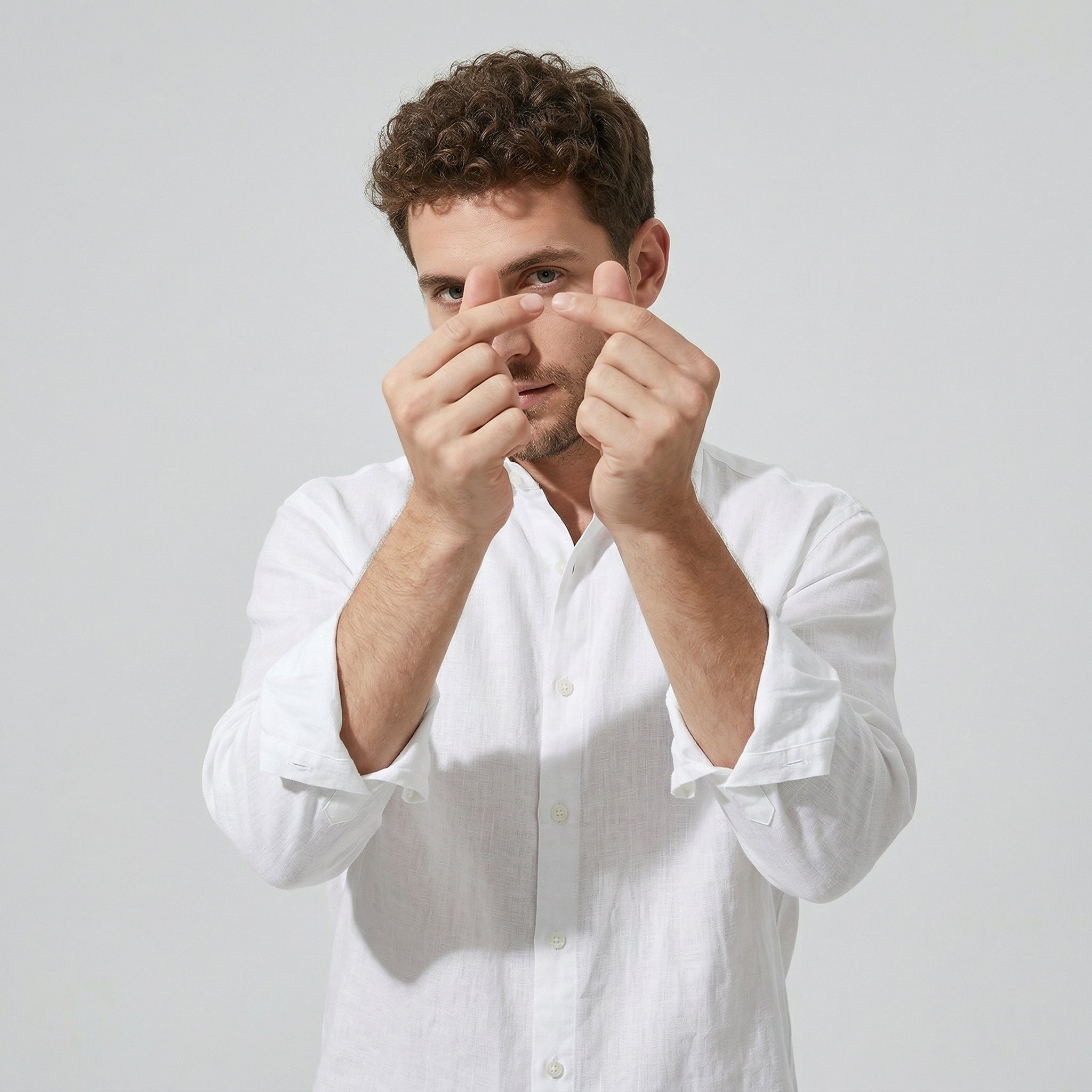 100 % Flax Linen Shirt for Men in White